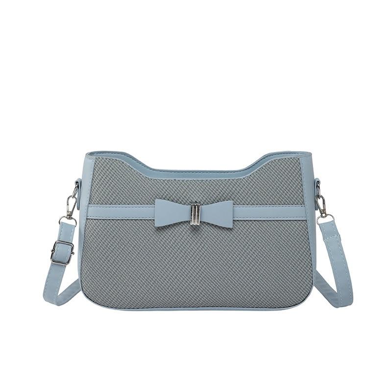 

Новая милая сумка подмышку с бантом, новая модная простая повседневная на плечо, сумка-мессенджер женская синий