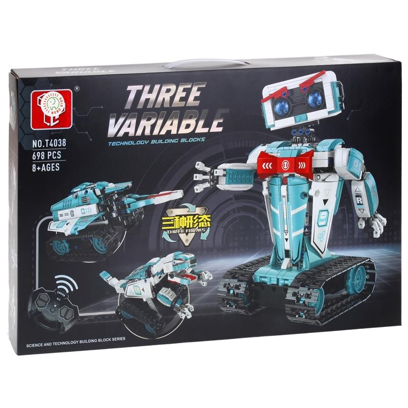 Construction Blocks Robot Controlled Model 3-in-1 Tank Dinosaur 698 Elements