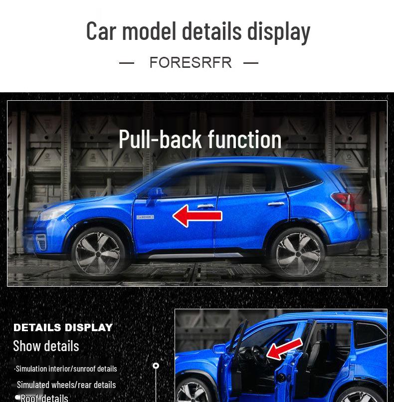 Qiyi Q3006A Forester Alloy Toy Car with Pull Back, Sound, Light & Openable Doors - Ideal Kids' Gift