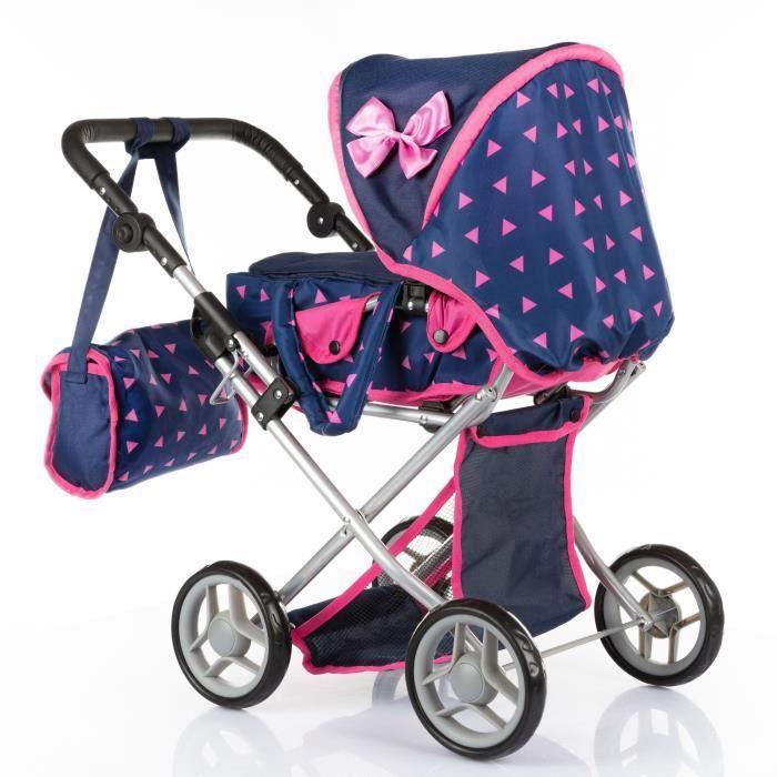 Kinderplay Kočárek Hračka, Hluboký kočárek pro panenku, Gondola, Kombi Nastavitelná rukojeť 32-63cm 2v1 KP0200T