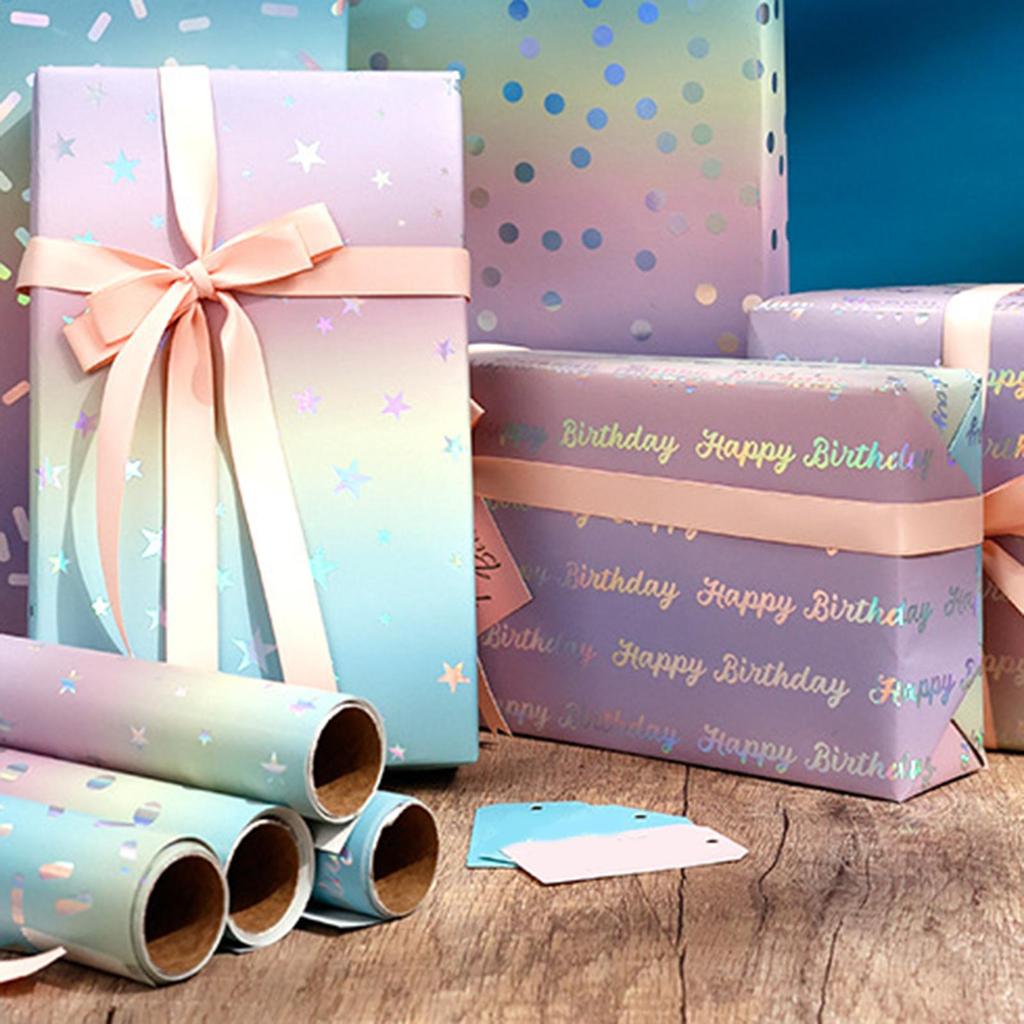 Wrapping Paper Whimsical Iridescent Decoration Birthday Theme Print Wrapping Paper for Kids Teens Adults Party Gathering School
