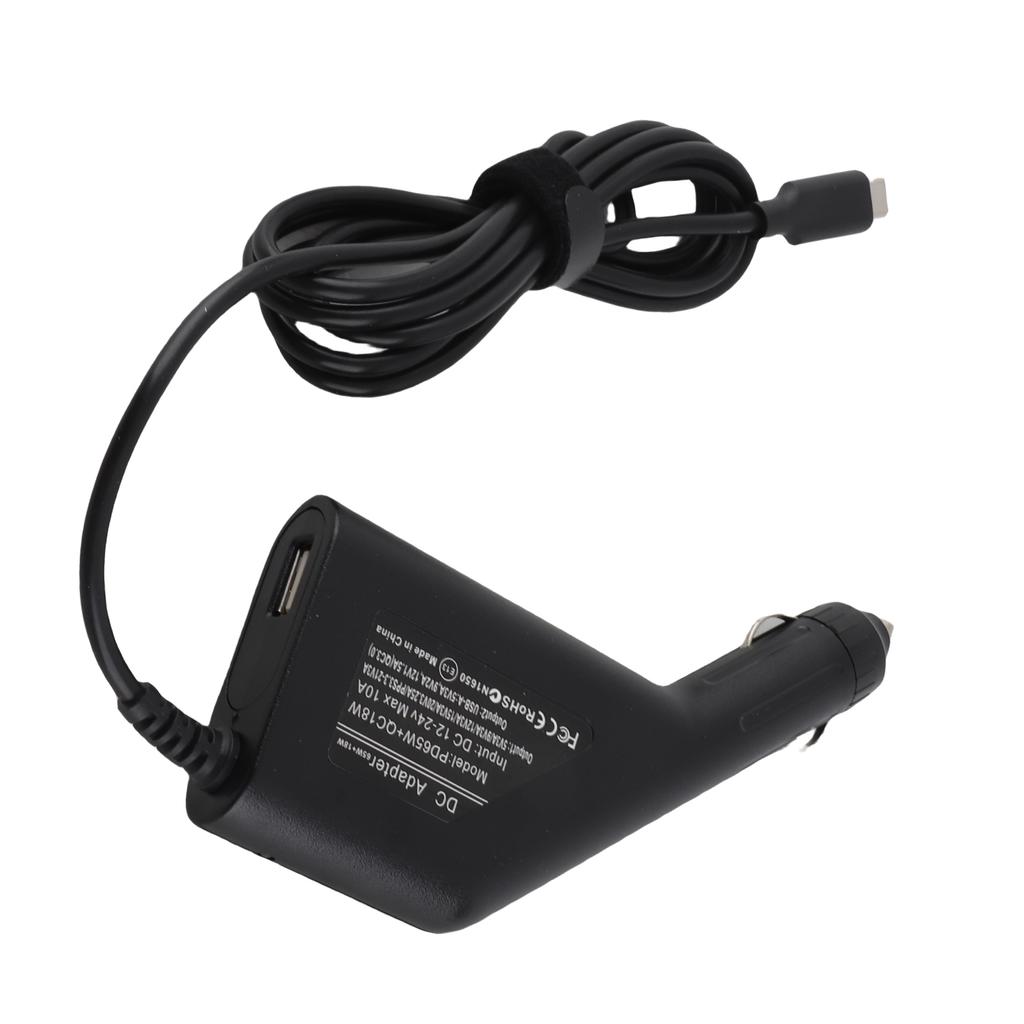 Car Adapter Multiple Protection Functions Smart Chip PD65W QC18W Fast Charging Laptop DC Car Charger For SUVs ATVs RVs
