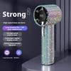 199 Speeds Strong Wind Outdoor Portable Handheld Fan Covered With Diamonds Type-C Rechargeable Outdoor Ice Cooling Fans