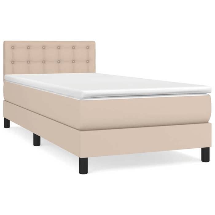 3141094 vidaXL Divan Bed with Mattress Cappuccino 80x200 Cm