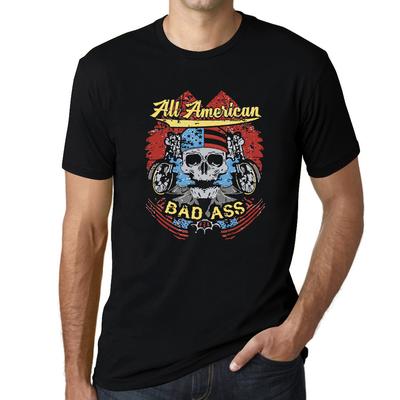 Grafisches Herren-T-Shirt – All American Bad Ass – Ghost Rider Totenkopf-Shirt