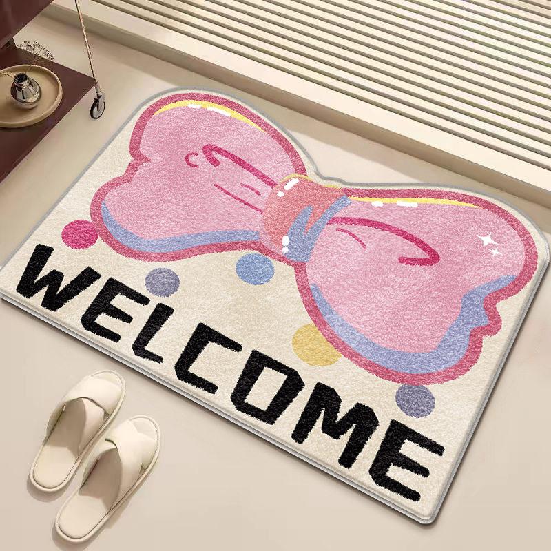 Princess please be happy floor mat cartoon imitation velvet bathroom absorbent toilet wear-resistant door mat