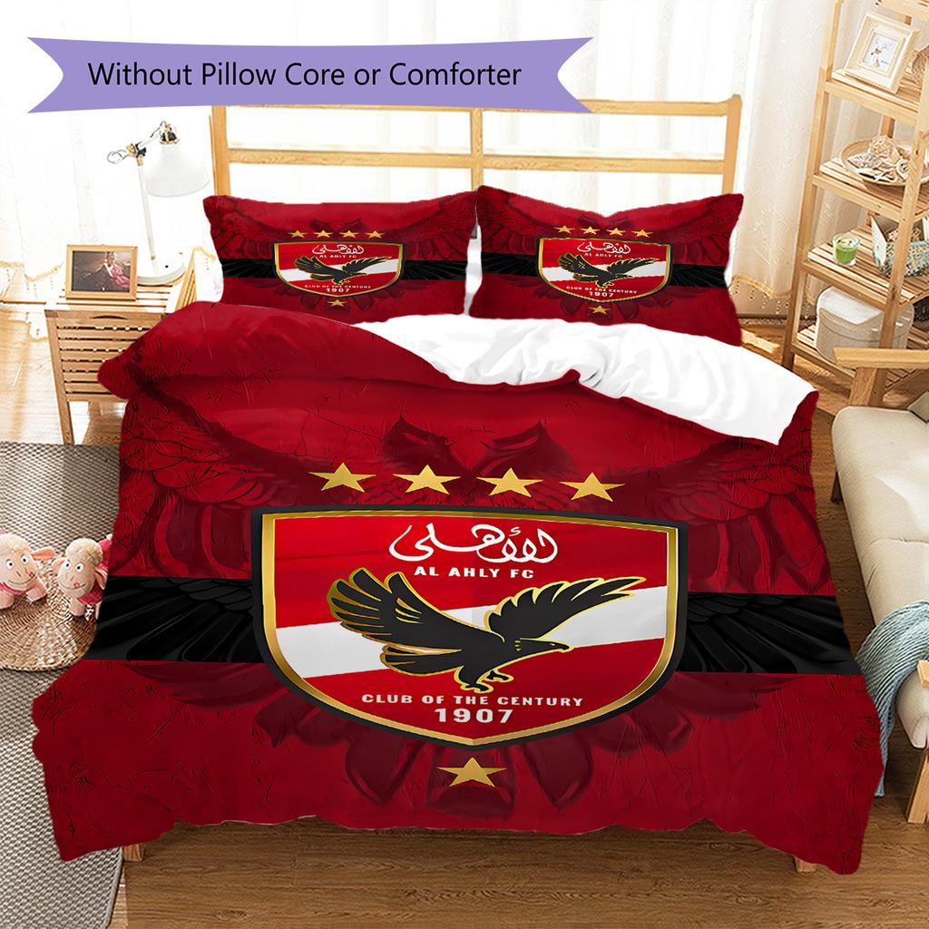 Alahly Pattern Bedding,Quilt Set Quilt Cover Pillowcase Home Decoration Birthday Gift (1 * duvet cover + 2 * pillowcase, without core)
