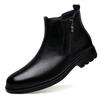 High Quality Genuine Leather Chelsea Men's Boots Pointed Low Heel Brand Men's Boots Show Business Formal High Top Leather Shoes