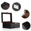 Baskiss Luxury 2-Layer Wooden Watch Case, Jewelry Box, Holds 12 Watches, Perfect for Watches, Rings, and More