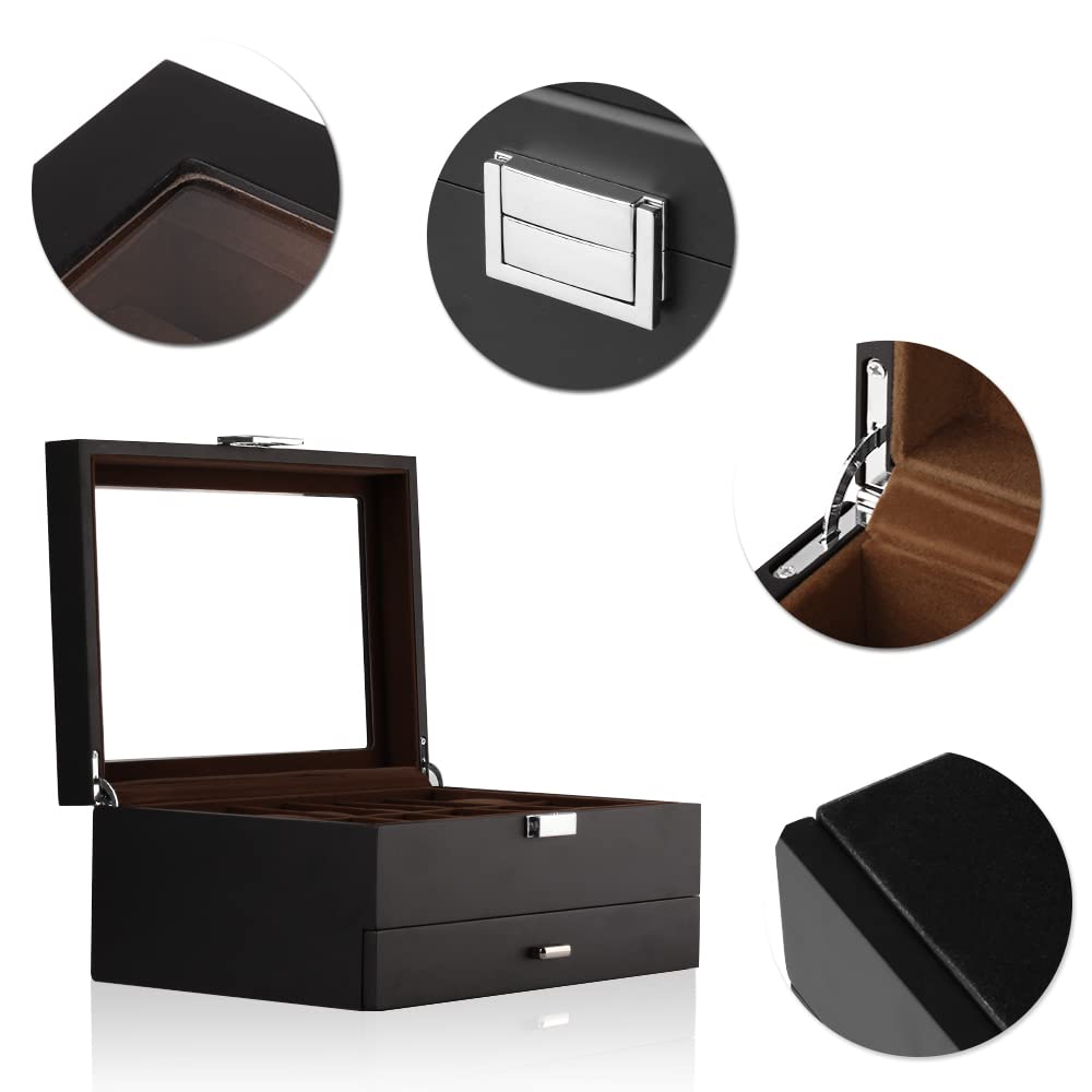 Baskiss Luksuriøs Treklokke Smykkeholder 12 Perfekt for og Mer 2-lags Etui, Eske, Klokker, Klokker, Ringer,