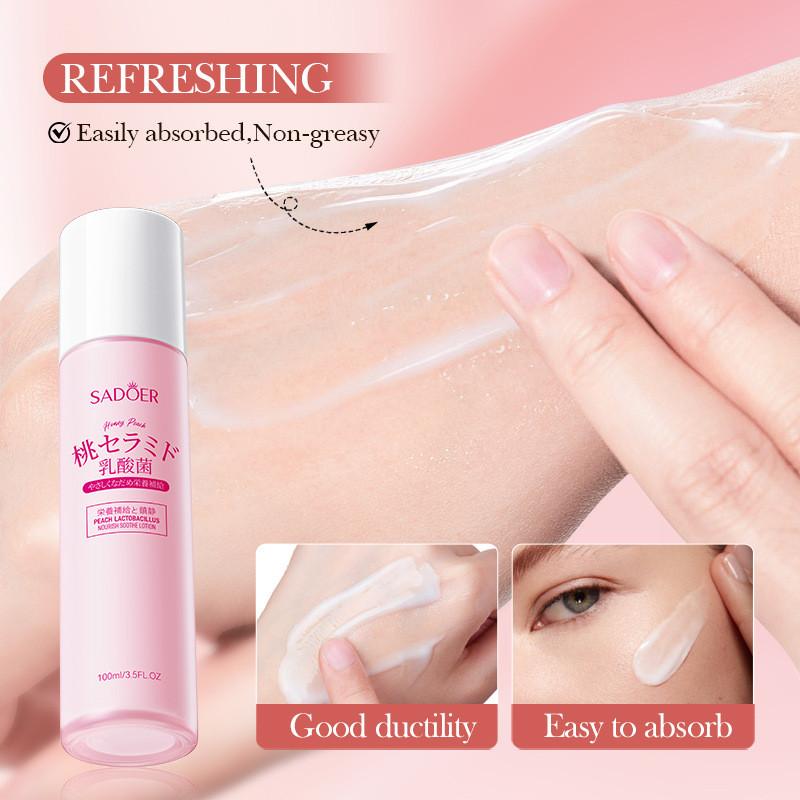 Sadoer Pfirsich Laktobazillus Nährende Beruhigende Lotion Für Feuchtigkeitsspendende Haut Mit Feuchtigkeitsspendenden Eigenschaften 100ml Ideal Für Alle Hauttypen