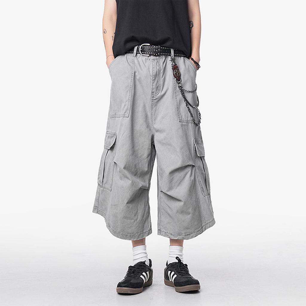 Pánské americké retro vícekapsové capri kalhoty - Léto 2025 Cleanfit volné pracovní kalhoty.