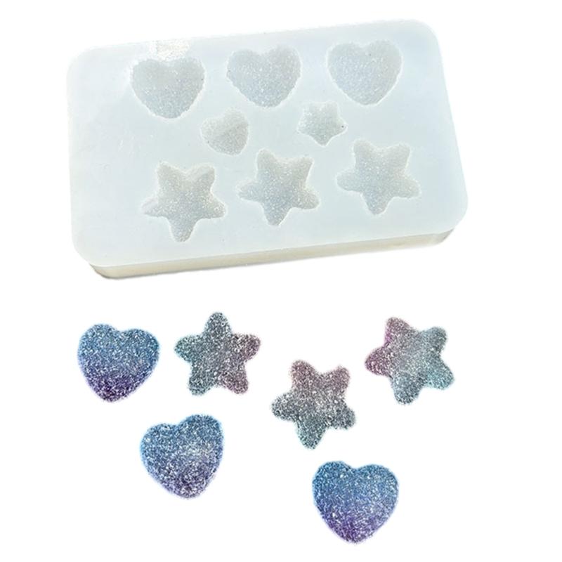 Handmade Earring Silicone Mold With Star Heart Fruit Designs For Custom Jewelry Accessories Creation