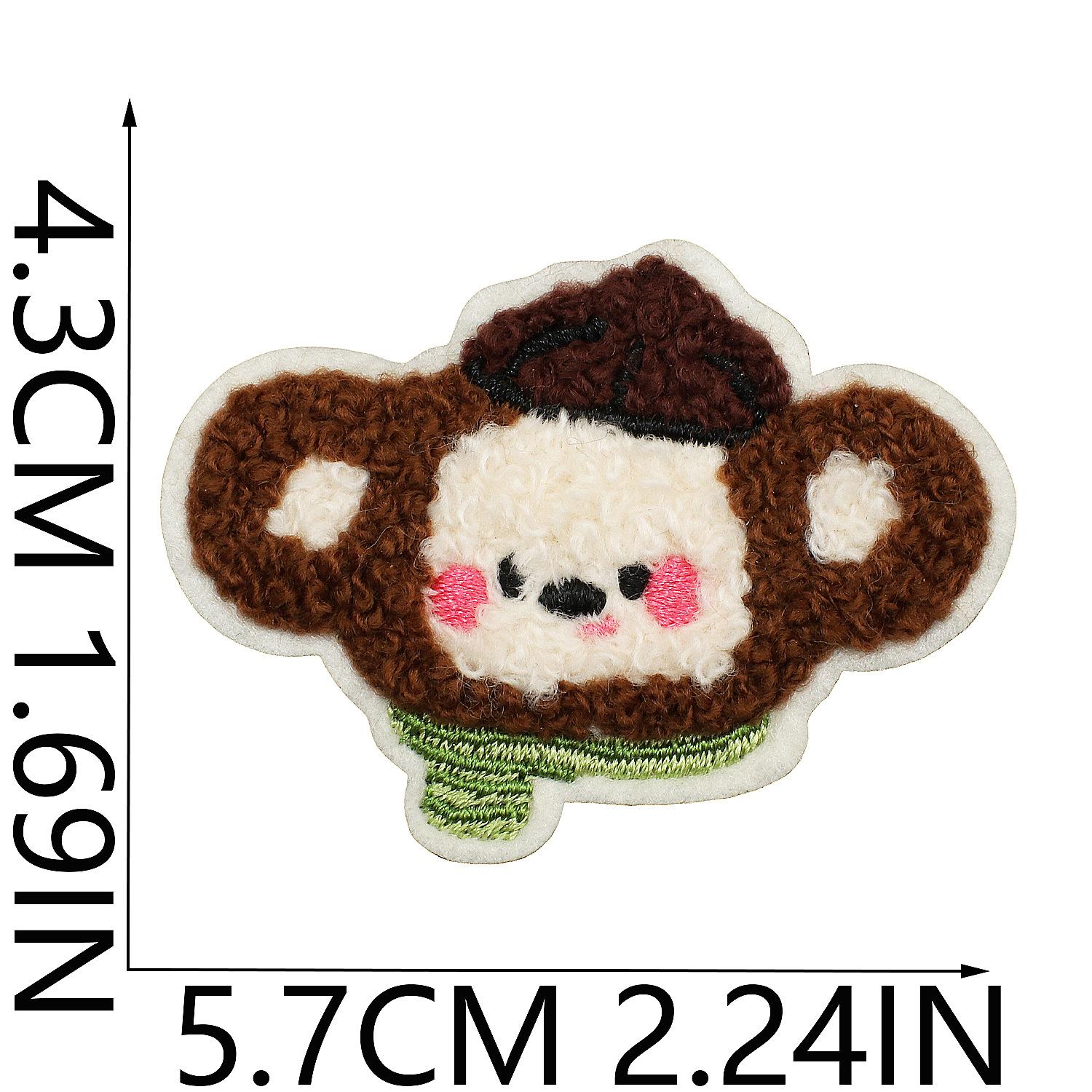 Cute Animal Towel Embroidery Clothes Decoration Apple Puppy Computer Embroidery Label Pink Rabbit Patch Sticker Heat Transfer No. 7_3 pieces