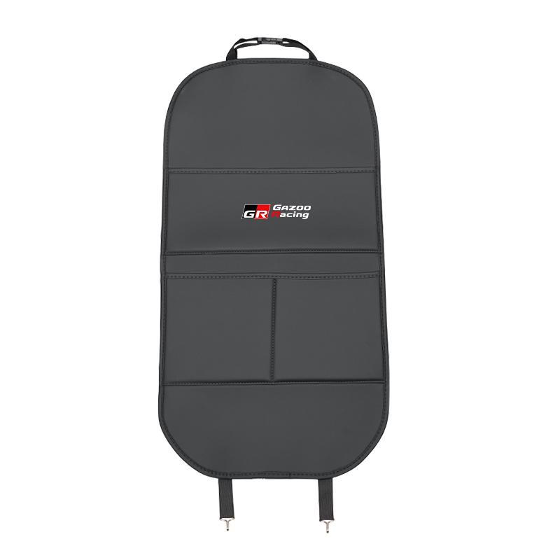 Car Seat Leather Back Protector Storage Bags Cover Accessories For Toyota Hilux Corolla RAV4 Camry Highlander Yaris Cross Prado