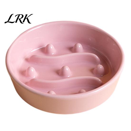 Stable Slow Feed Pet Bowl Feeder Bowl, Ceramic Anti-vomiting Dog Non-Slip Durable Food Reduces Choking for Dogs Cats Cat