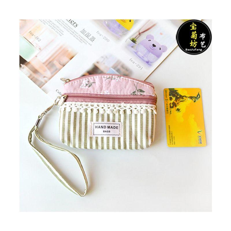 

Корейский креативный мини-кошелек для монет, ключ, ткань, мультяшный B- M small vertical bar Lace powder