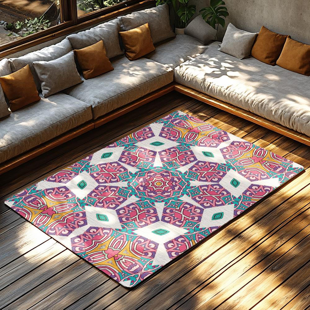 Tappeto da Area Stile Boho Tappeto Stile Persiano Tappetino Antiscivolo per Pavimento Tappeto con Fantasia Vintage Arredamento Moderno per la Casa Tappeto Lavabile per Ingresso Turco Desi