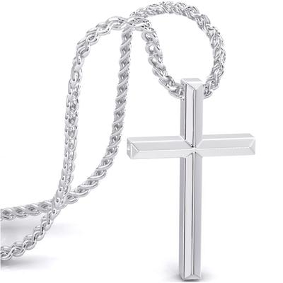 Kreuzkette Schmuck Edelstahl 60cm Schmuck Silberkette Halskette Gentleman Schmuck Halskette Kreuzkette 925 Sterling [SERASAR] Herren -