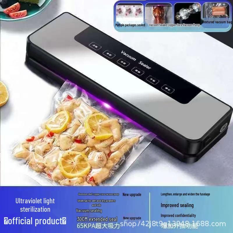 Automatischer Vakuumierer & Lebensmittelverpackungsmaschine zur Frischeerhaltung, Ideal für trockene und feuchte Lebensmittel