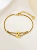 New stainless steel wholesale 26 English letters double-layer ring gold-plated bracelet