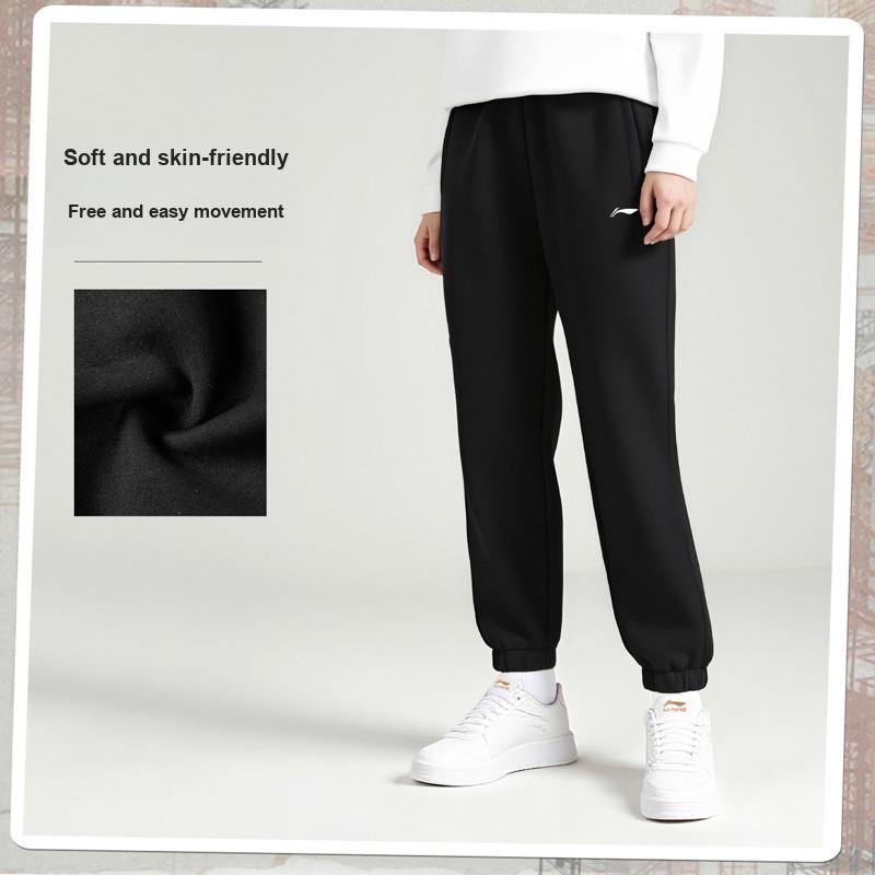Li-Ning Casual Simple Fashion Versatile Commuting Straight Leg Comfortable Outdoor Running Jogger Pants Women Pants AKLVD16-1