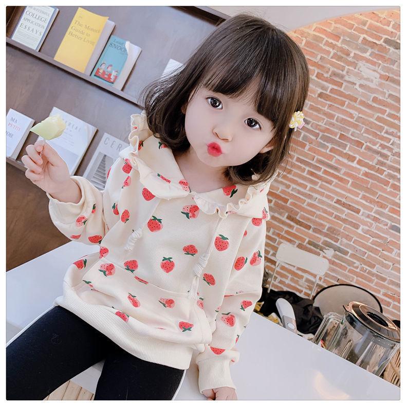 Kids Princess Girls Spring Autumn Long Sleeve Strawberry Printed T Shirt Tops