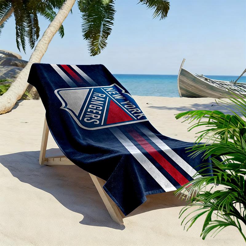 New York Rangers2 Print Beach Towel, Large Soft Quick Dry Towel for Beach Camping Swimming