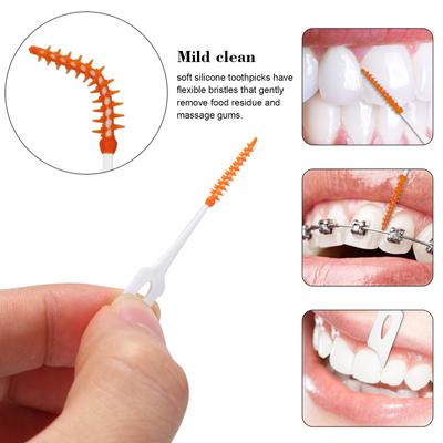 Anself  160PCS Interdental Brushes Ultra Tight Bristles Tooth Interdental Cleaners Silicone