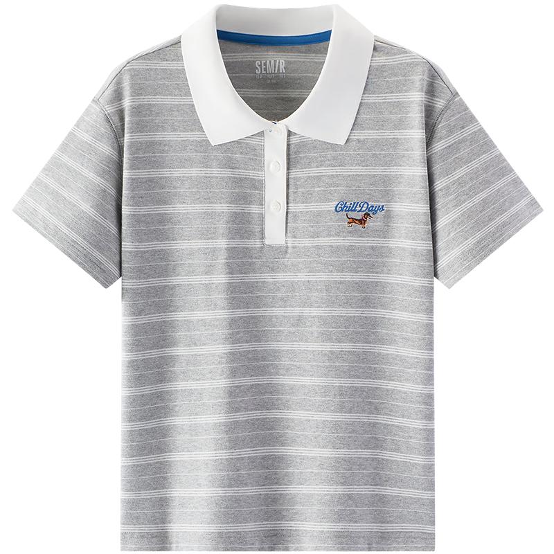 Женская поло с вышивкой и полосками Semir XL