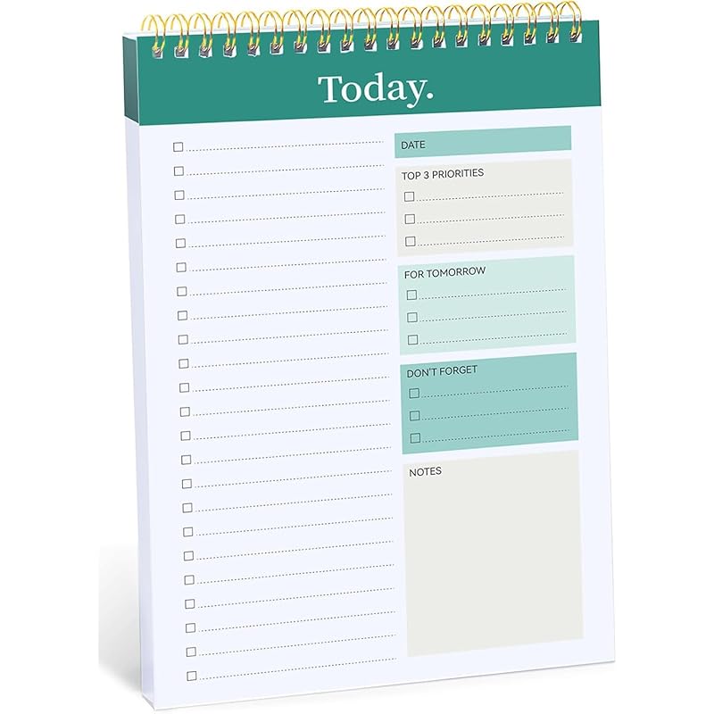 Accuprints A5 To Do List Notepad - Daily Planner Undated 50 Sheets/100 Pages Tear Off, 5.8"" X 8.2"" | Planning Memo Pad