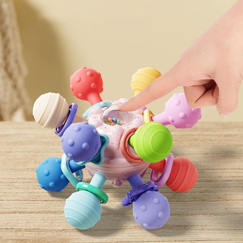 Atomic Ball Baby Montessori Sensory Toy For 0-6 6-12 Months, Food Grade Teething Toy For Babies