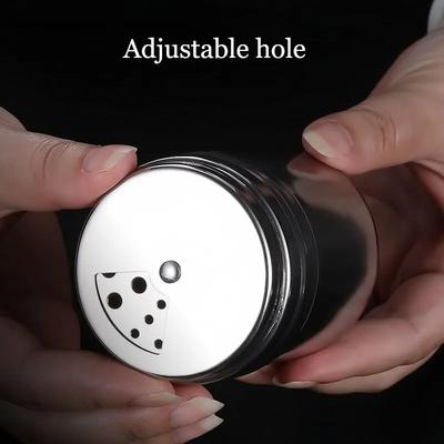 Outdoor Camping Cooking Apothecary Jars Spice Jar Seasoning Pot Stainless Steel Adjustable Size Port Rotate BBQ Shakers