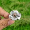 Round Sunstone Stone Bezel Flower Solitaire Mother New Ring 925 Sterling Silver