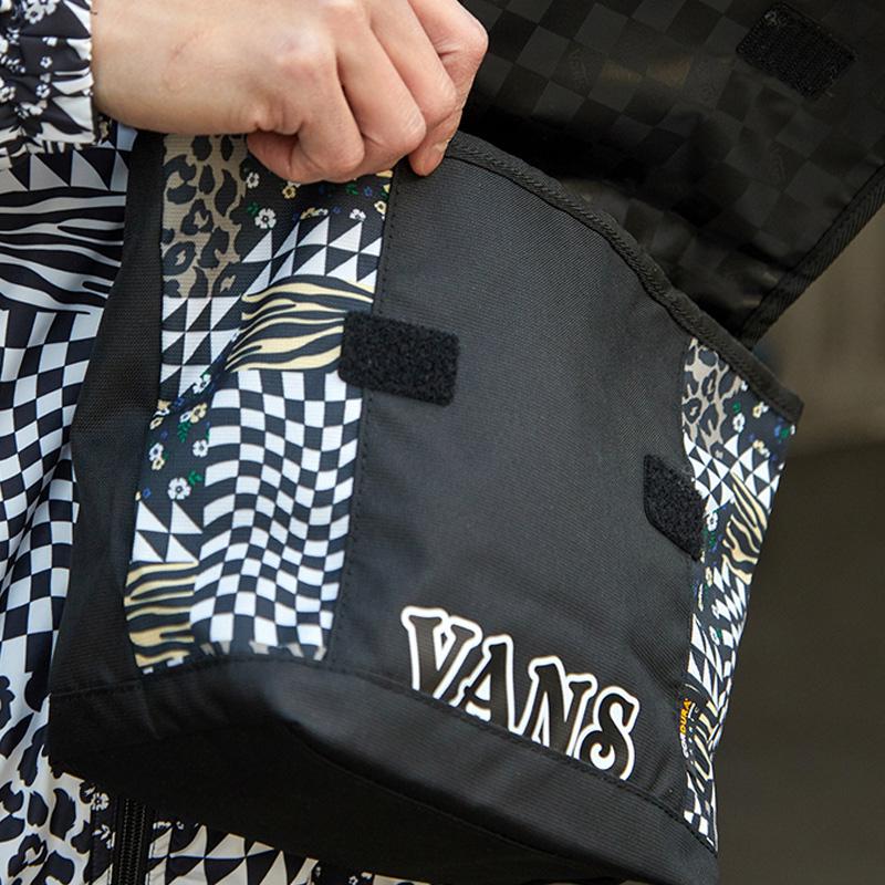 Vans Sport Casual Checkerboard Print Splicing Polyester Shoulder Crossbody Bag Regular Unisex bags Black VN0A5H9YBLK