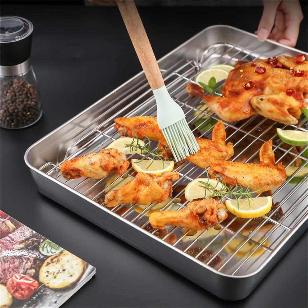 Multi Purpose Stainless Steel Baking Pan Tray with Cooling Rack and Lid