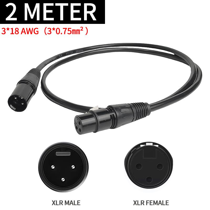 3-PIN XLR Cable 3*18AWG Male to Female Microphone Stage Light DMX Cable for Audio Mixer Speaker Amplifier