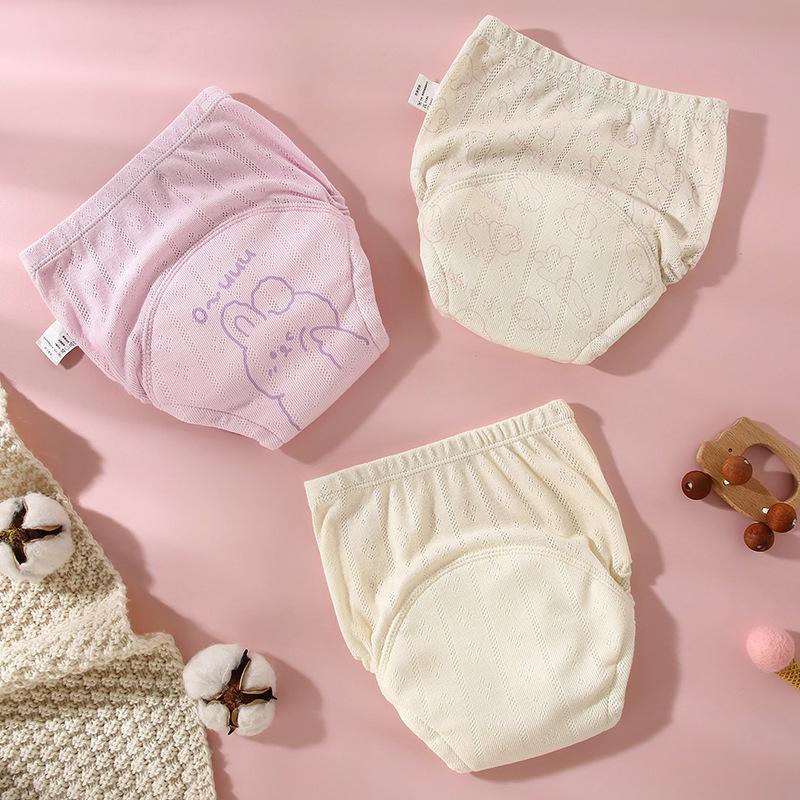 

Детские дышащие сетчатые тренировочные трусики - Многоразовые 6-слойные марлевые подгузники для лета Size 90 (Recommended 18-24 lbs)