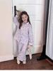 Girls' Spring/Autumn Cartoon Pajama Set – Cute Long Sleeve & Pants for Indoors/Outdoors