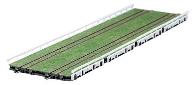 TOMIX N Gauge Wide Tram Rail F Green Track Set of 8 with Model Railroad Supplies S70-WT-G Guardrails, 1789,