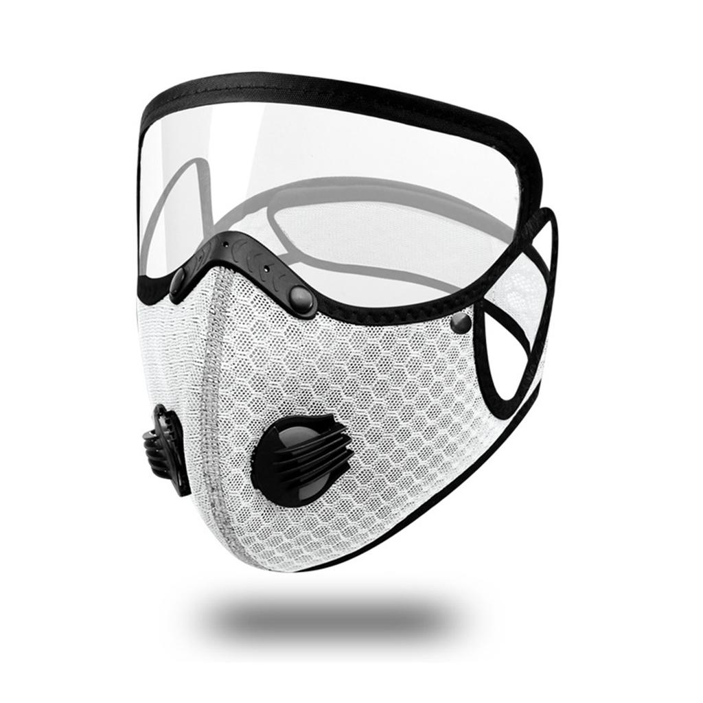 Máscara de Poeira Respirável Reutilizável com Ponte Nasal Ajustável e Válvulas de Ar Duplas para Esportes ao Ar Livre e Uso Diário com Protetor Facial Transparente