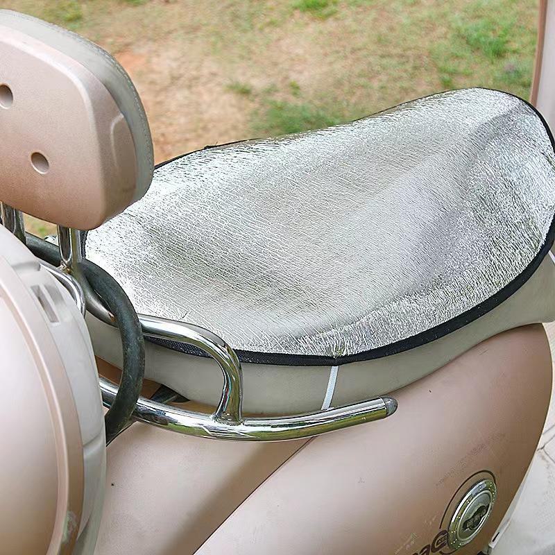 Sunscreen Electric Car Seat Cover with Aluminum Foil Film - Heat Insulation Reflective Design for Car and Motorcycle