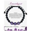 New Natural Stone Amethysts Bracelet with Card 8mm Pink Quartz Fluorite Beads Bracelet Adjustable for Women Men Couple