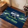 Tappeto in Cristallo Vellutato Personalizzato Seattle Seahawks, Tappeto Morbido Antiscivolo con Testo Nome Personalizzato per Soggiorno Camera da Letto