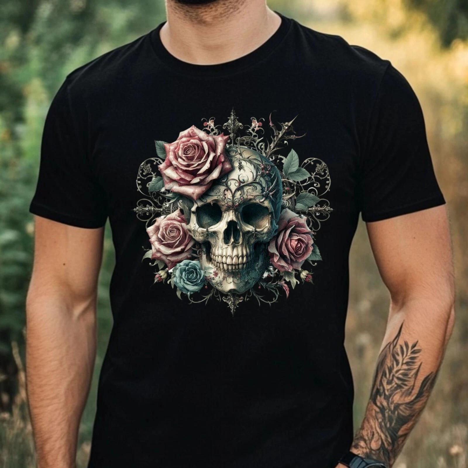 Men s T-Shirt Gothic Motif Cotton Size XS to 5XL XXL