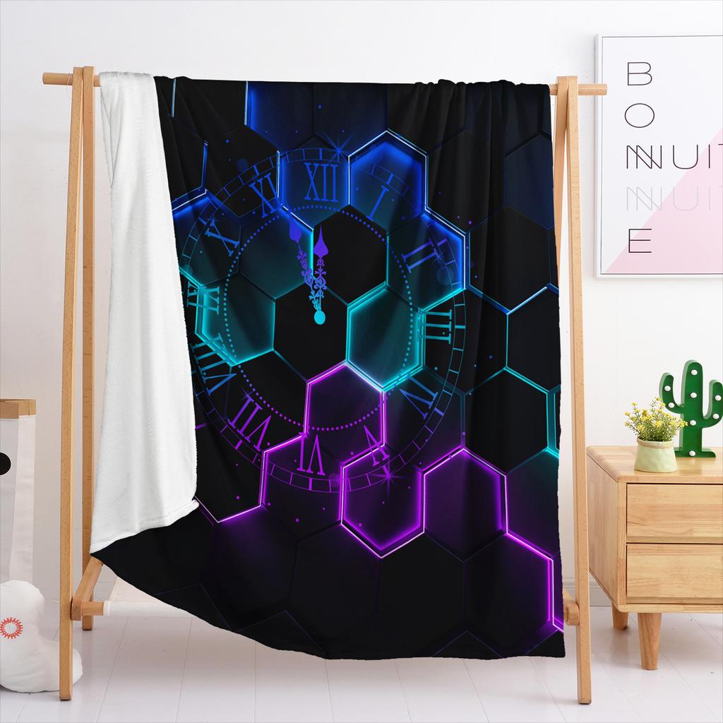 Blanket Flannel Blanket Laser Geometric Pattern 3D Digital Printing Blanket Blanket