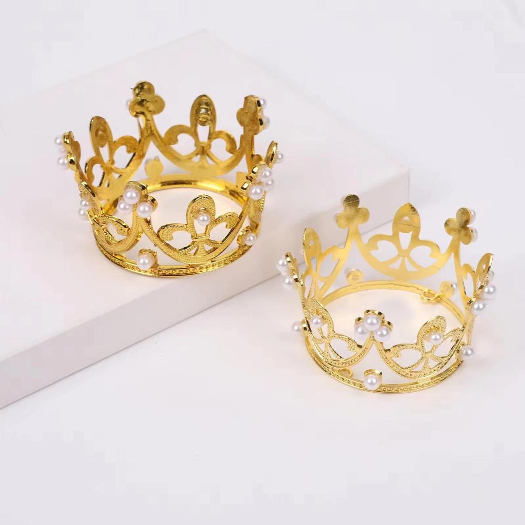 Children's Princess Cake Decorating Mini Pearl Crowns