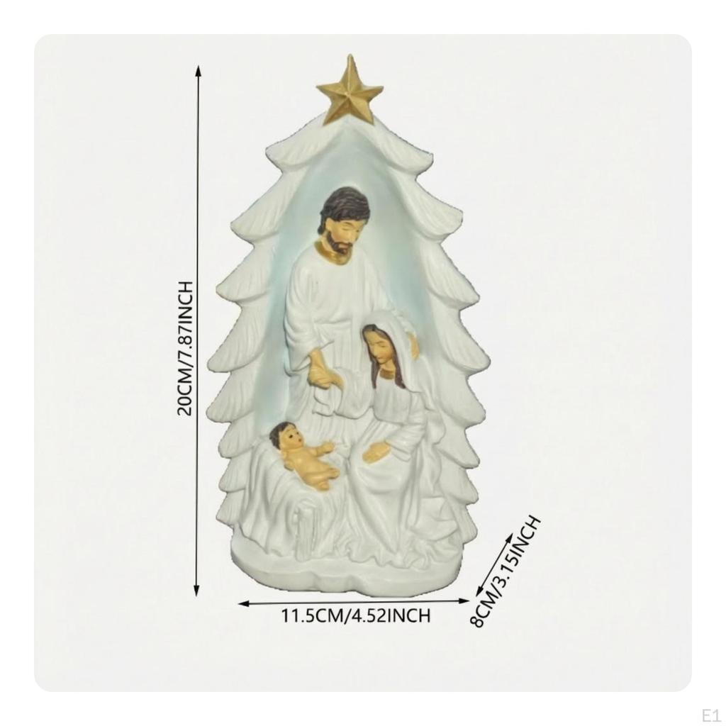 Family Figurine Featuring a Sculpted Fir Compact Statue Lightweight for Mantel