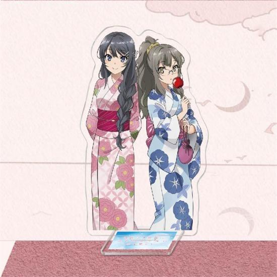 Anime Sakurajima Mai Senpai Acrylic Figure Stand Model Plate Keychain Rascal Does Not Dream of Bunny Girl Desk Decor