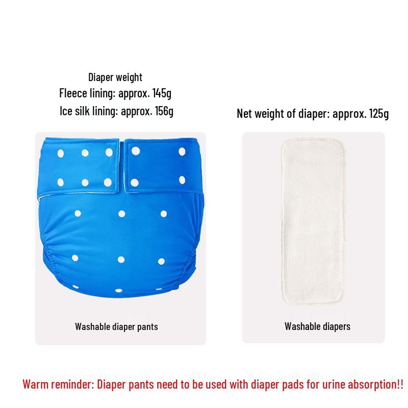 Adult Incontinence Cloth Diaper Cover - Adjustable, Anti-Leakage Pants for Bedridden Care